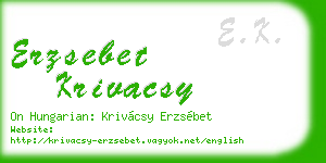 erzsebet krivacsy business card
