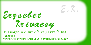 erzsebet krivacsy business card